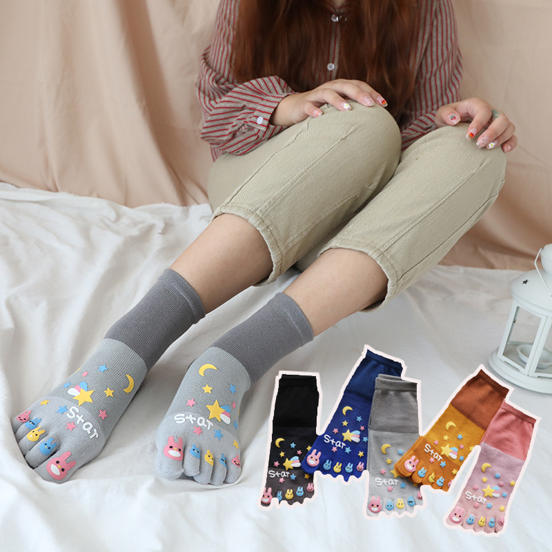 5 คู่ถุงเท้าห้านิ้วผู้หญิงผ้าฝ - Toe Sock Split บทวิจารณ์และราคา