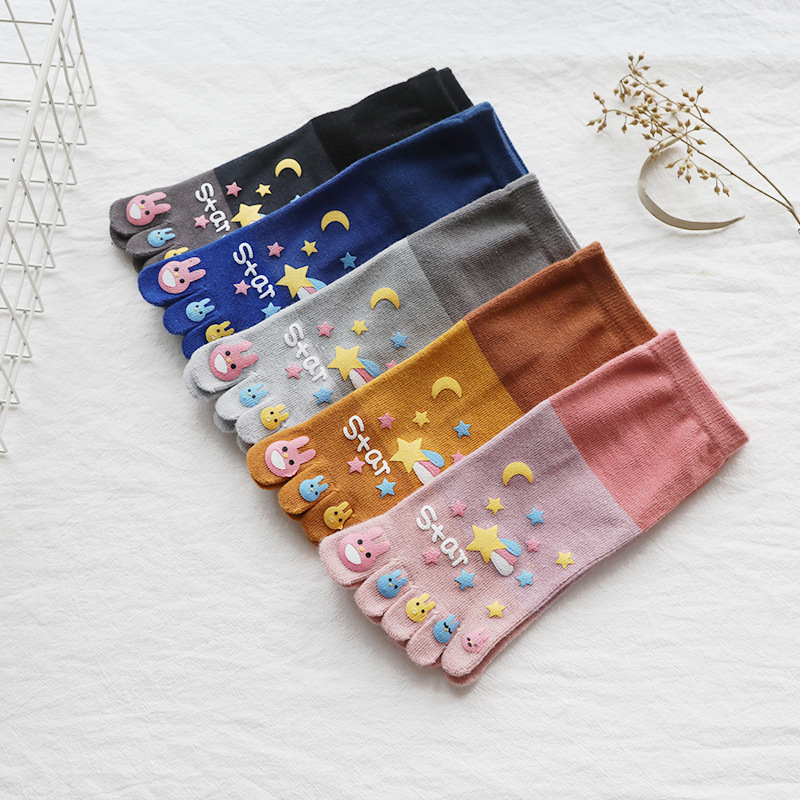 5 คู่ถุงเท้าห้านิ้วผู้หญิงผ้าฝ - Toe Sock Split บทวิจารณ์และราคา