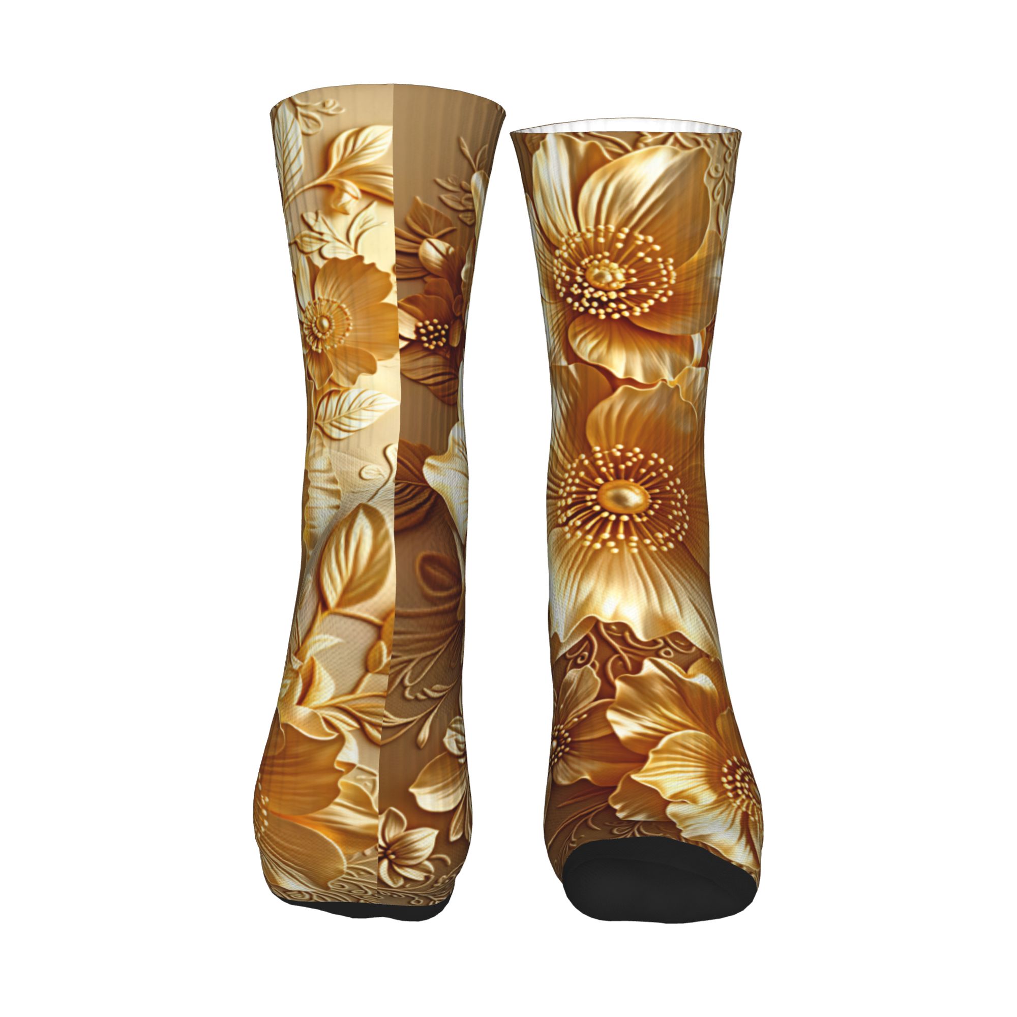 ถุงเท้าลายดอกไม้สีทองนูน 3 มิต - Dress Sock Men บทวิจารณ์และราคา