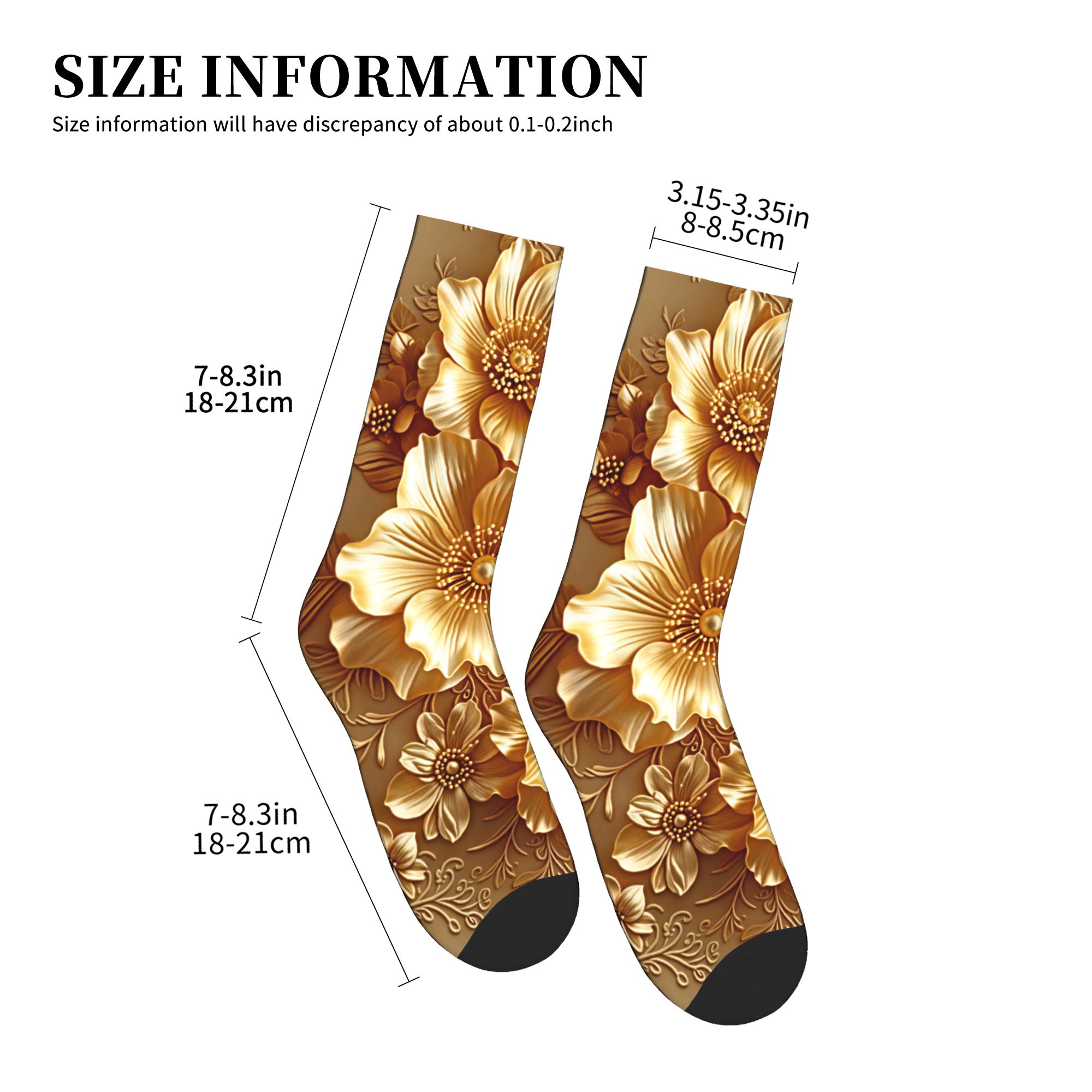ถุงเท้าลายดอกไม้สีทองนูน 3 มิต - Dress Sock Men บทวิจารณ์และราคา