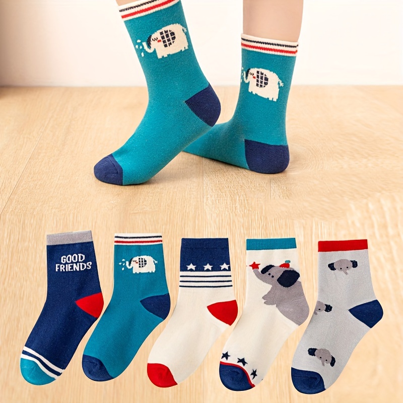 ถุงเท้าเด็กผู้ชาย 5 คู่ ลายการ - Cotton Crew Sock Pack บทวิจารณ์และราคา