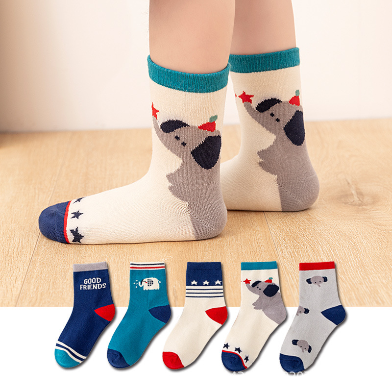 ถุงเท้าเด็กผู้ชาย 5 คู่ ลายการ - Cotton Crew Sock Pack บทวิจารณ์และราคา