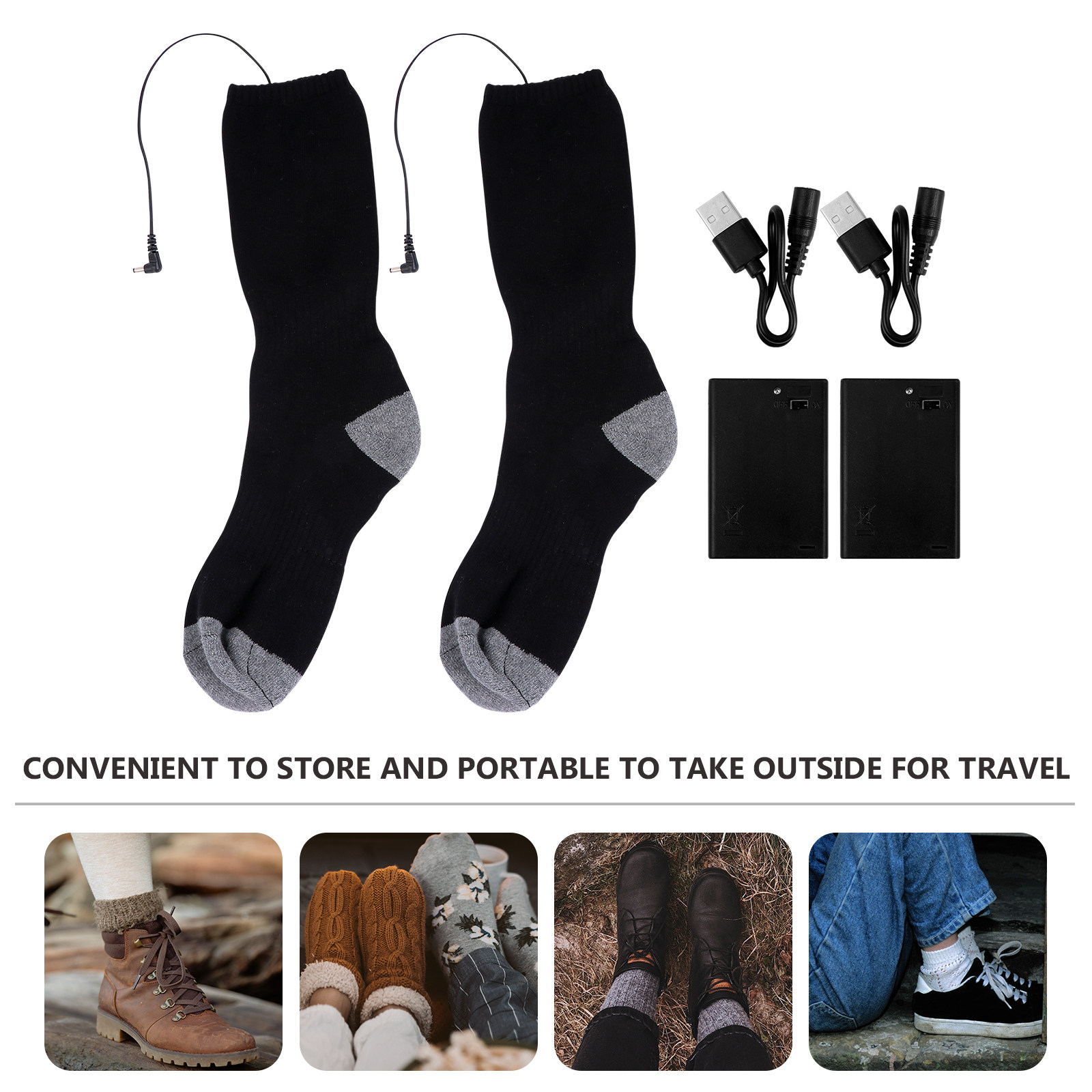 ถุงเท้าทำความร้อน USB 1 ชุด สำ - Thermal Sock Winter บทวิจารณ์และราคา