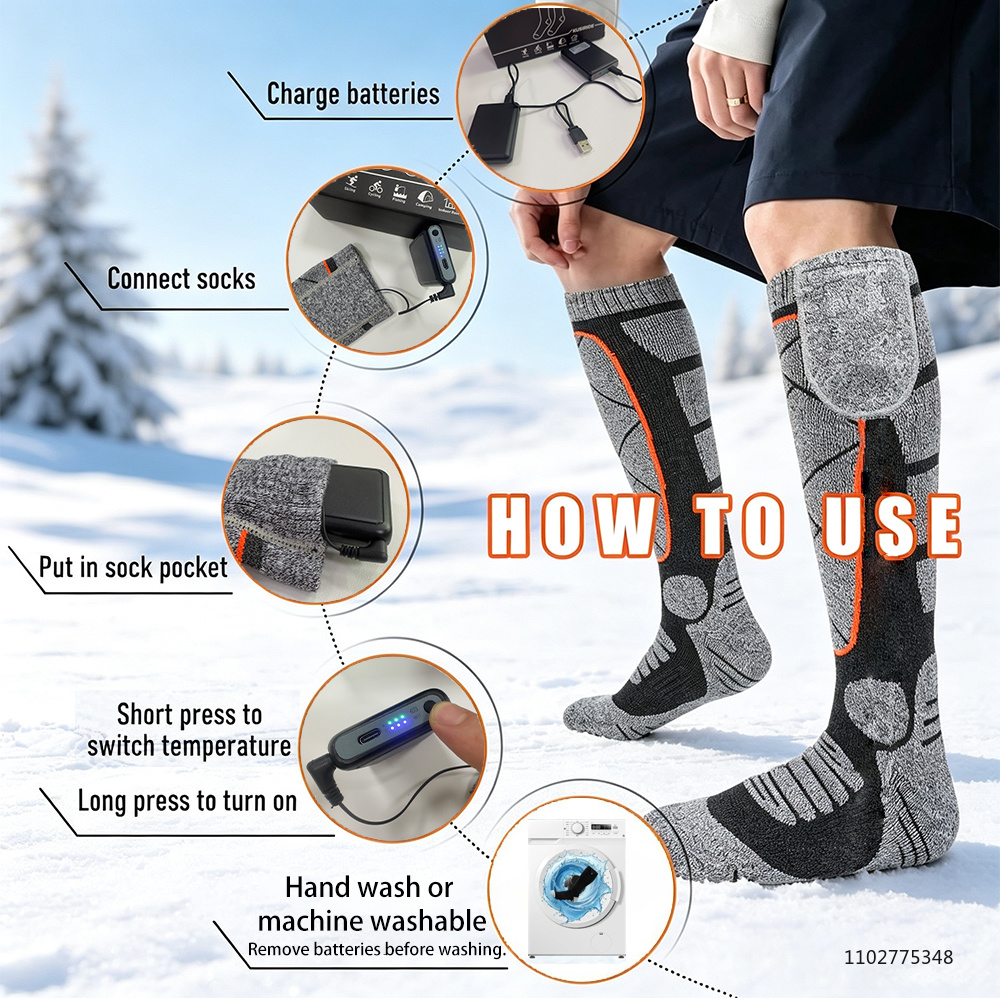 ถุงเท้าทำความร้อนแบบใหม่ ชาร์จ - Thermal Sock Winter บทวิจารณ์และราคา