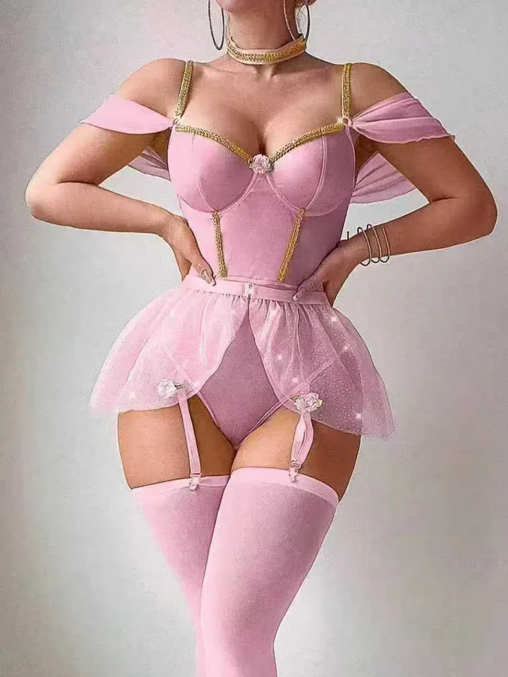 ชุดบอดี้สูทวันพีซเซ็กซี่เงางาม - Fishnet Stocking Women บทวิจารณ์และราคา