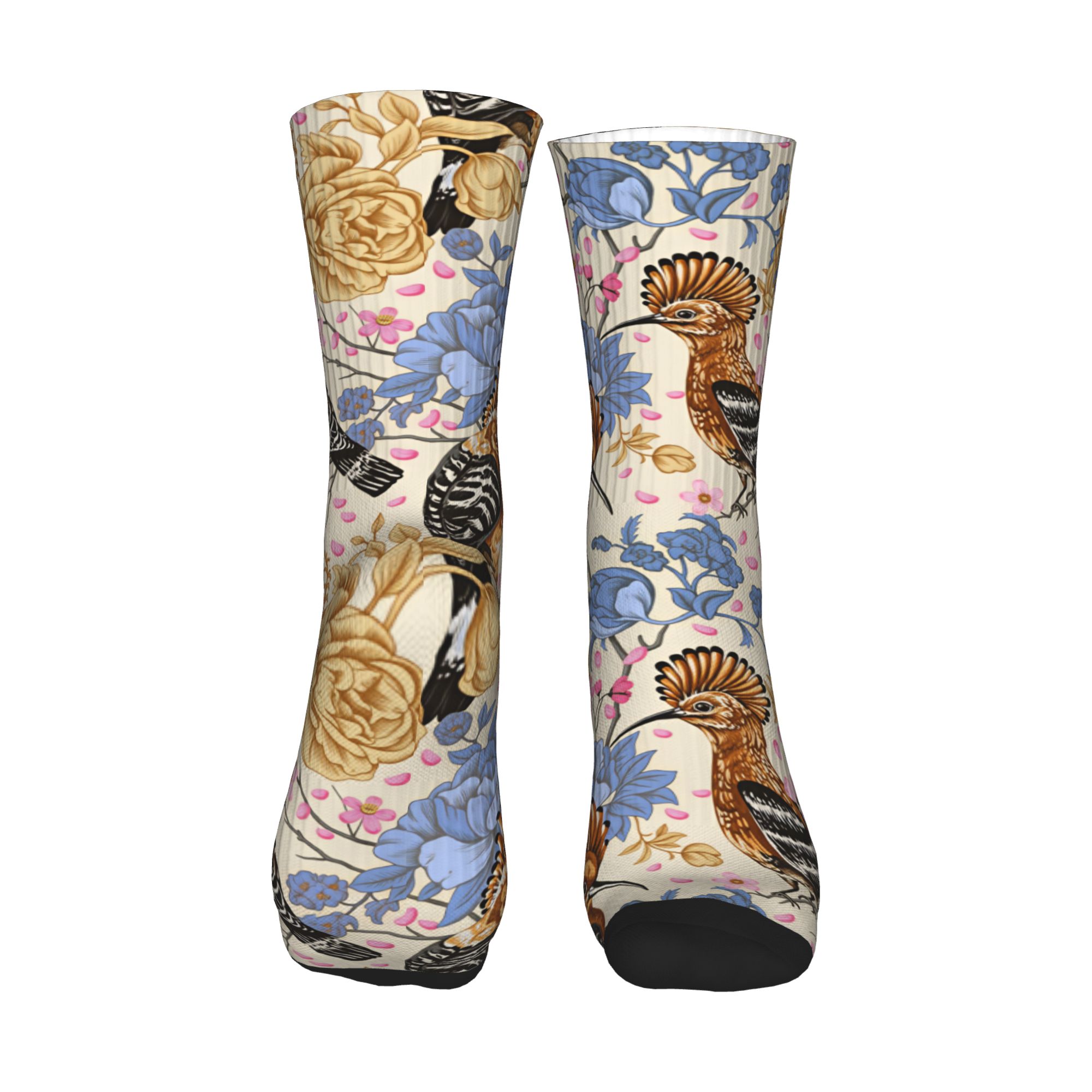 Hoopoe Bird Blue Peony ถุงเท้า - Dress Sock Men บทวิจารณ์และราคา